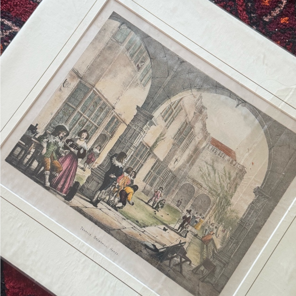 Vintage Antique Print - JOSEPH NASH “TERRACE” (BRAMSHILL,HANTS)